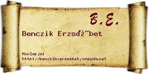 Benczik Erzsébet névjegykártya