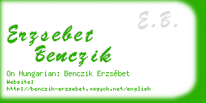 erzsebet benczik business card